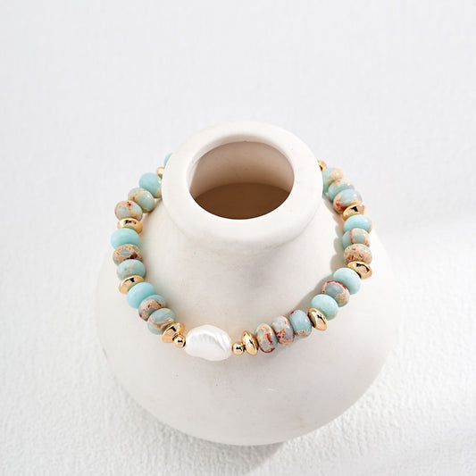 Shoushan Stone&Pearl Bracelet