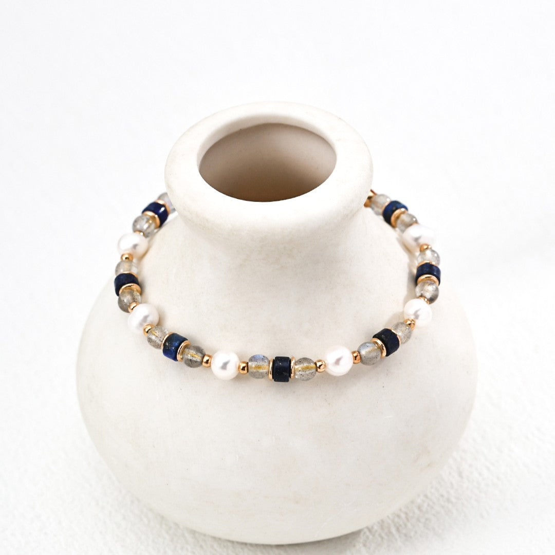 Pearl&Lapis Lazuli Bracelet Ⅰ