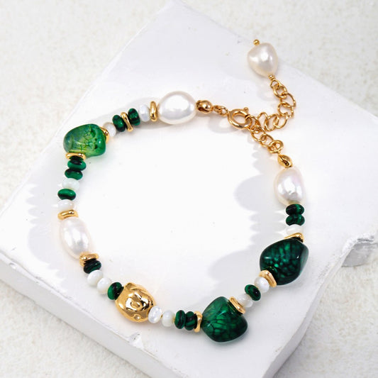 Pearl&Green Agate Bracelet