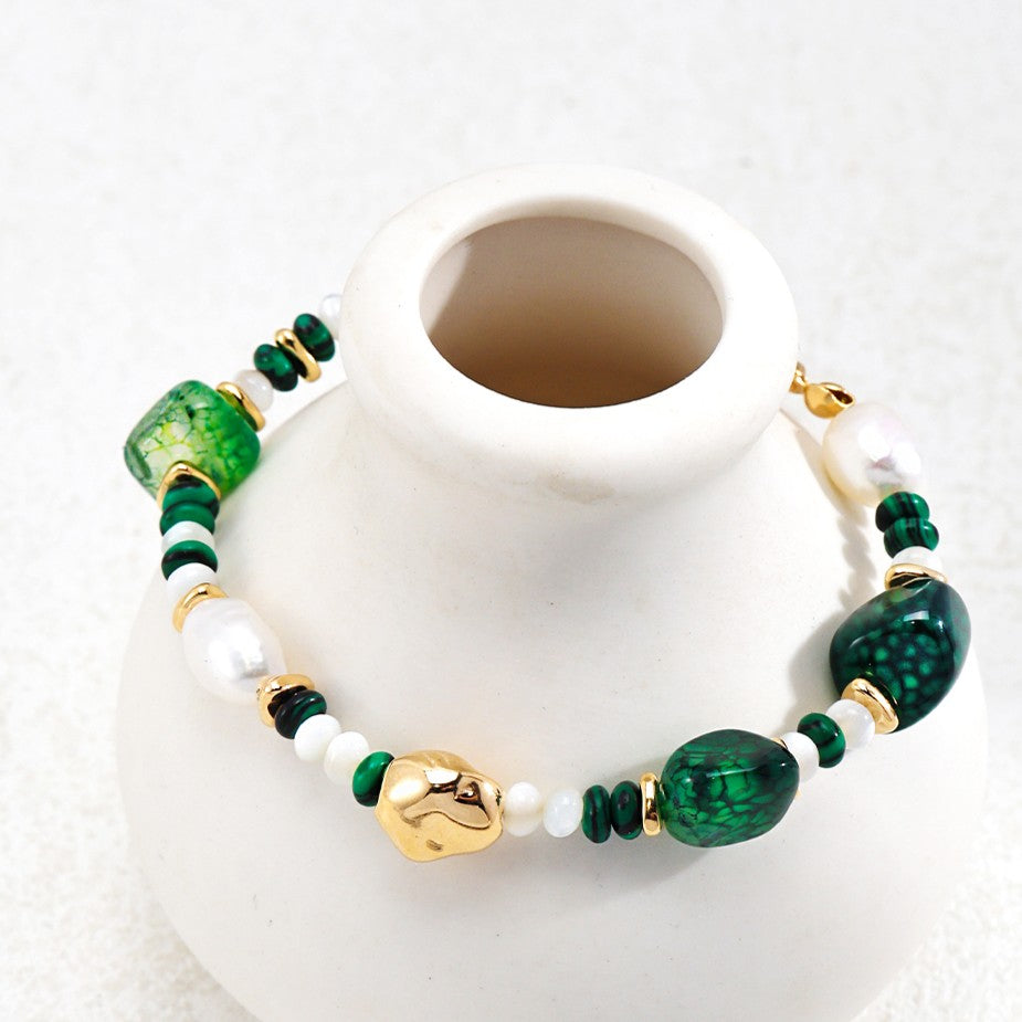 Pearl&Green Agate Bracelet