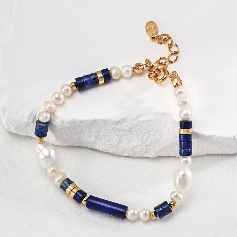 Pearl&Lapis Lazuli Bracelet Ⅲ