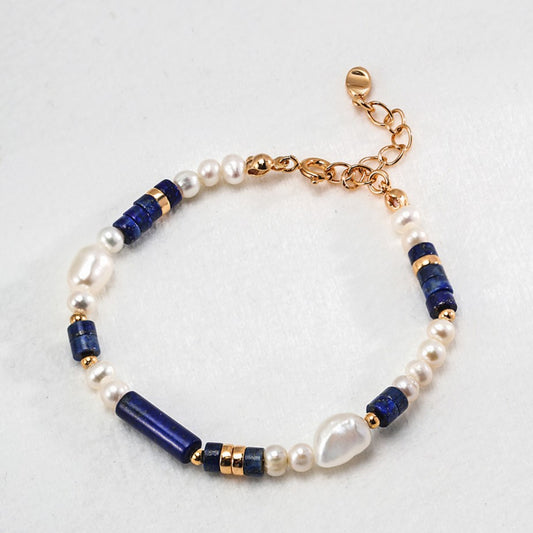 Pearl&Lapis Lazuli Bracelet Ⅲ