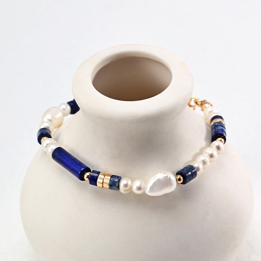 Pearl&Lapis Lazuli Bracelet Ⅲ