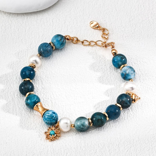 Azurite&Pearl Bracelet