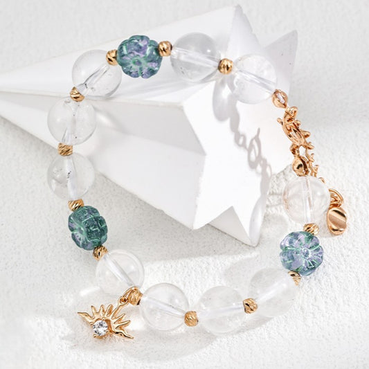 White Crystal&Colored Glaze Bracelet