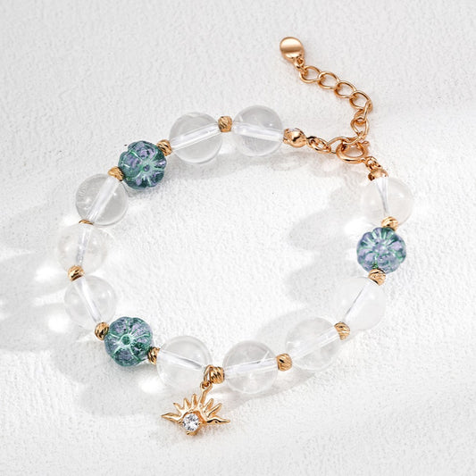 White Crystal&Colored Glaze Bracelet
