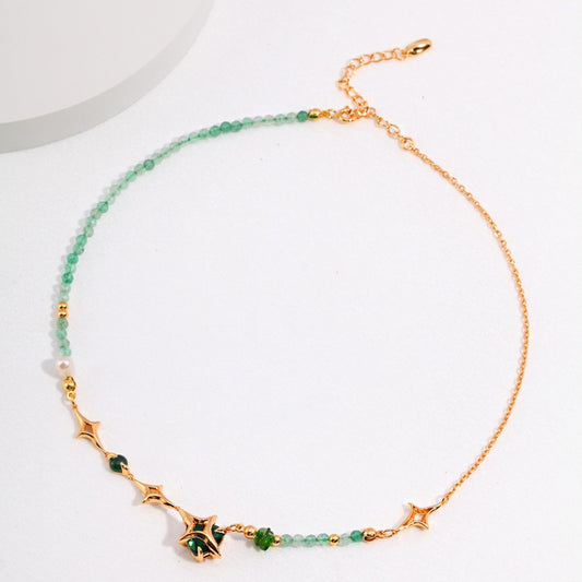Strawberry Crystal&Zircon Necklace
