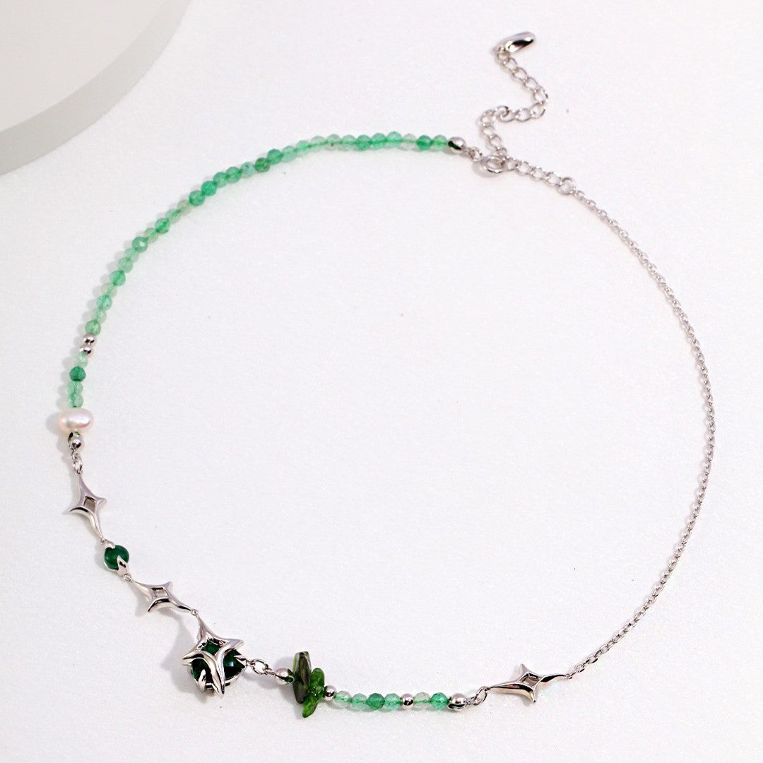 Strawberry Crystal&Zircon Necklace