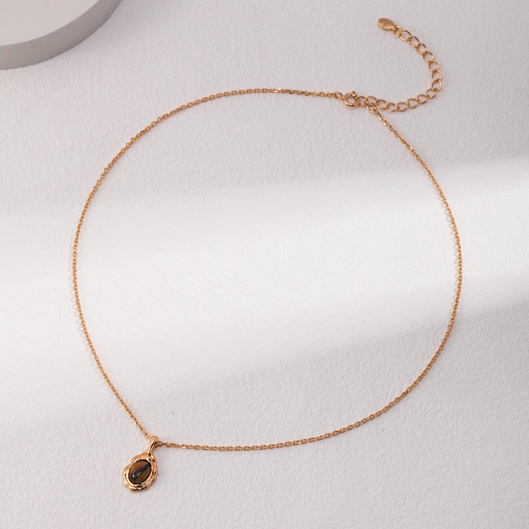 Tiger-Eye Stone Pendant Necklace Ⅰ