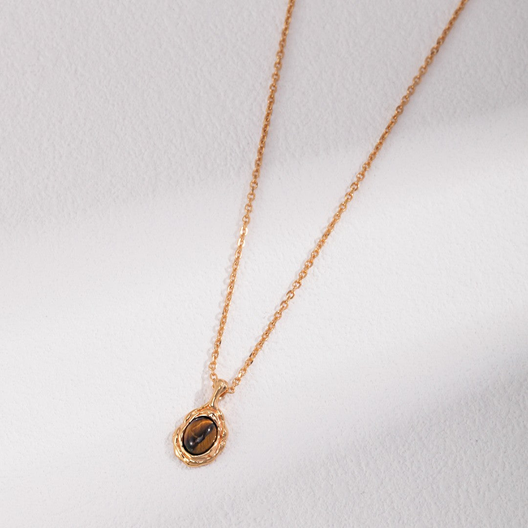 Tiger-Eye Stone Pendant Necklace Ⅰ