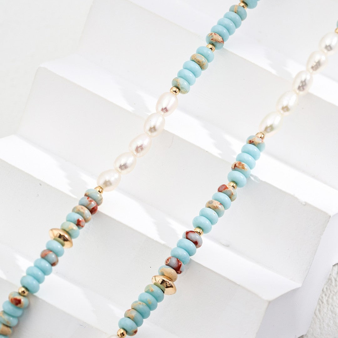 Shoushan Stone&Pearls Necklace