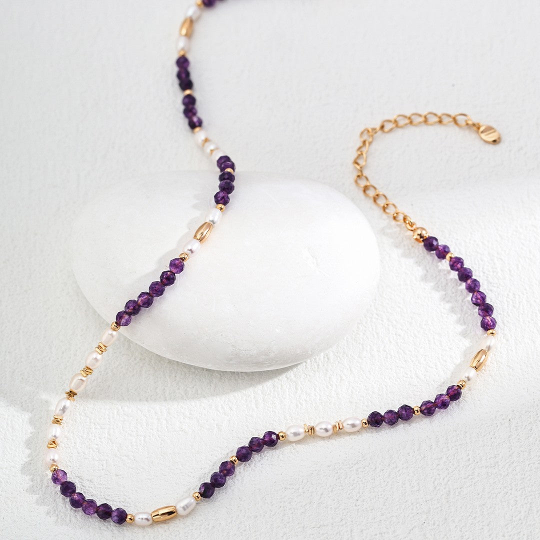 Amethyst Pearl Necklace