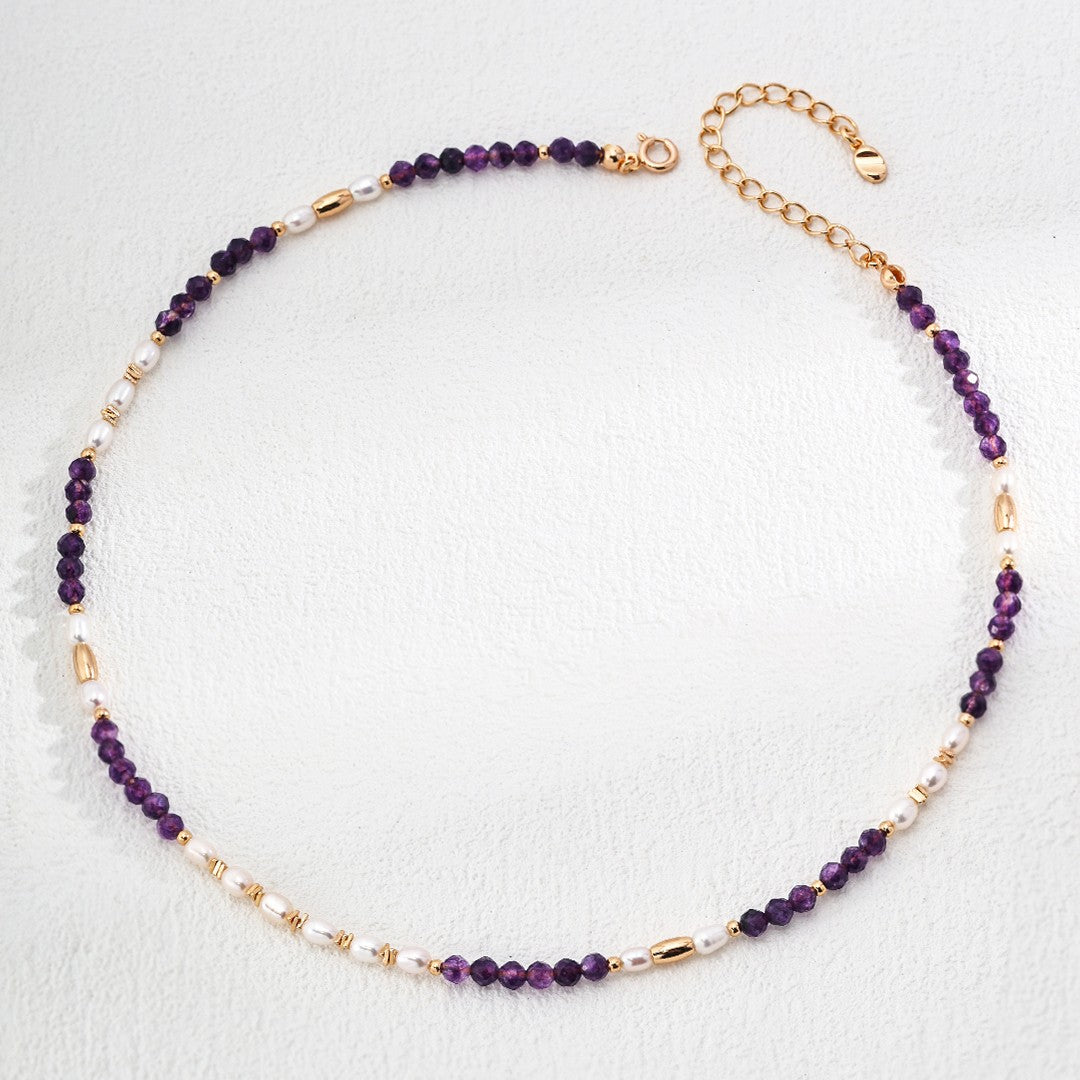 Amethyst Pearl Necklace