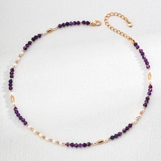 Amethyst Pearl Necklace