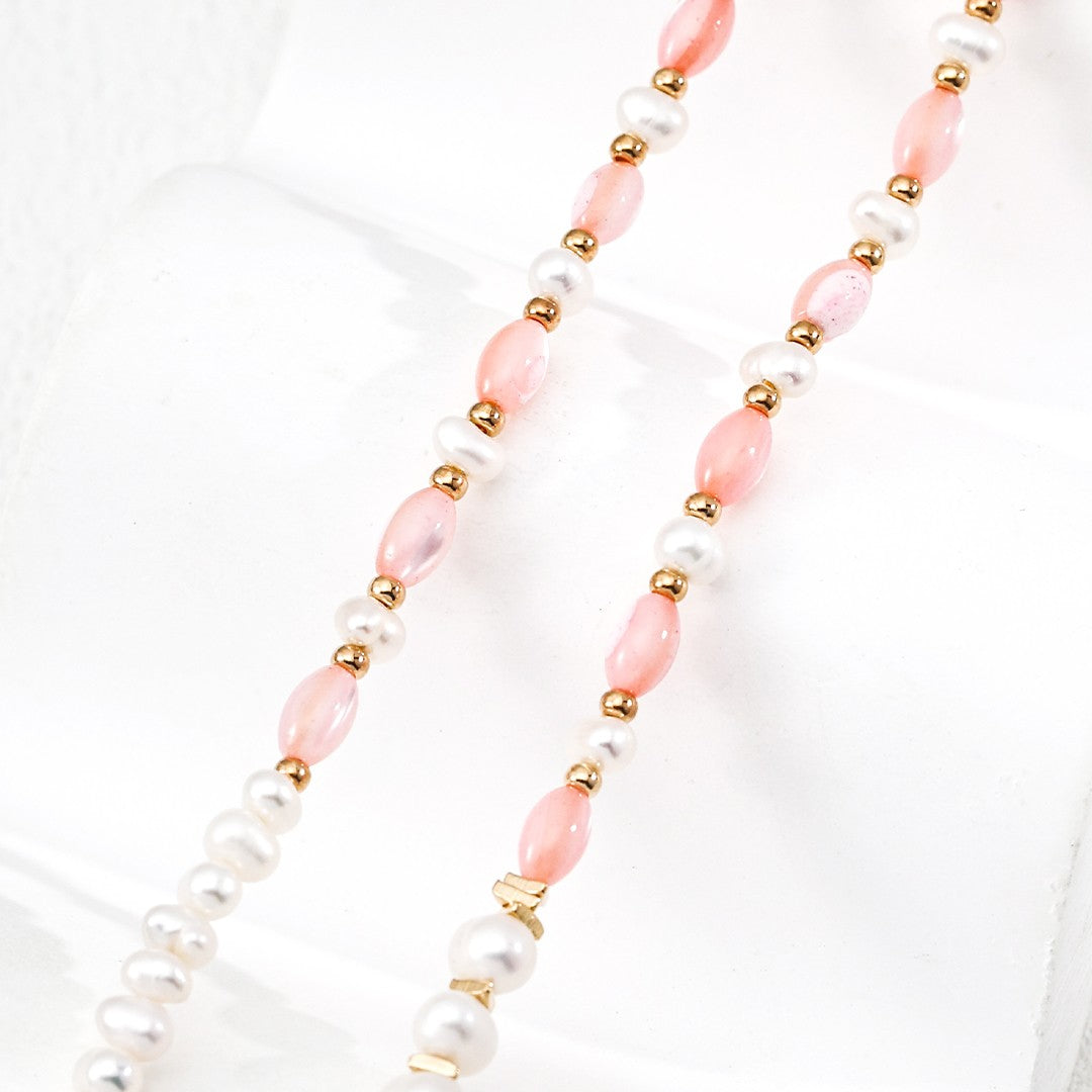 Pearl&Pink Shell Bead Necklace