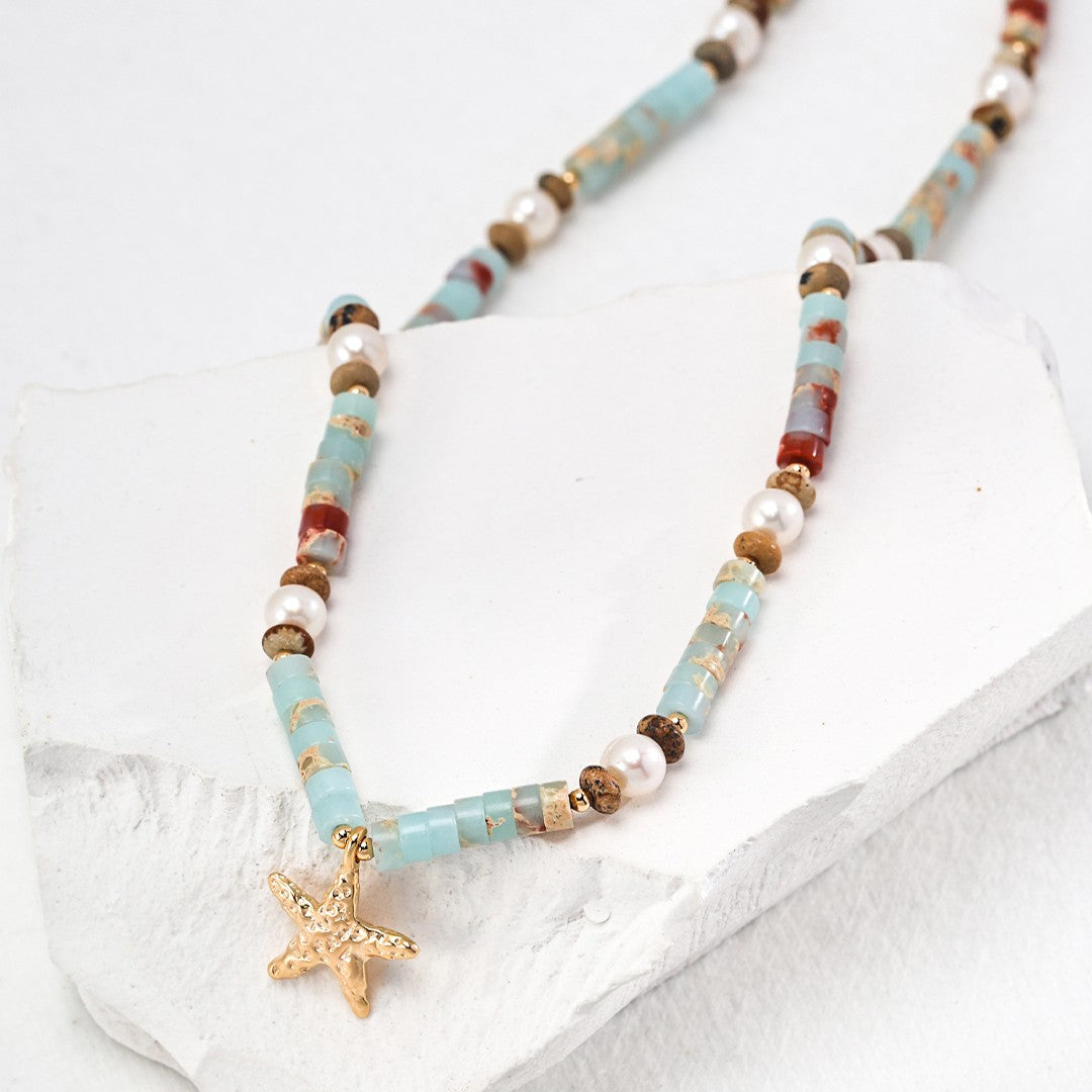 Shoushan Stone&Pearls Necklace Ⅱ