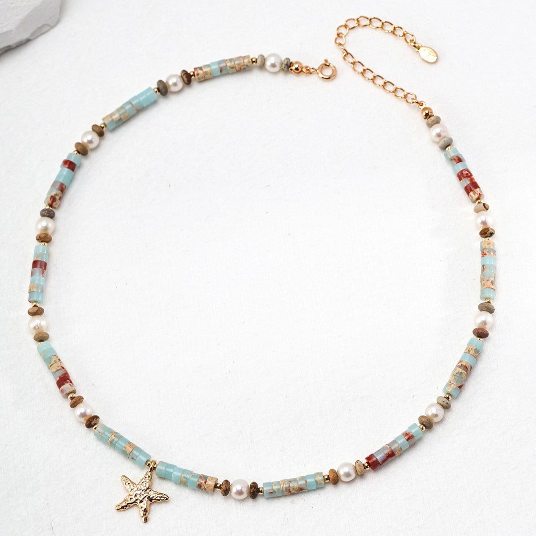 Shoushan Stone&Pearls Necklace Ⅱ