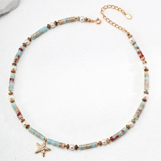 Shoushan Stone&Pearls Necklace Ⅱ
