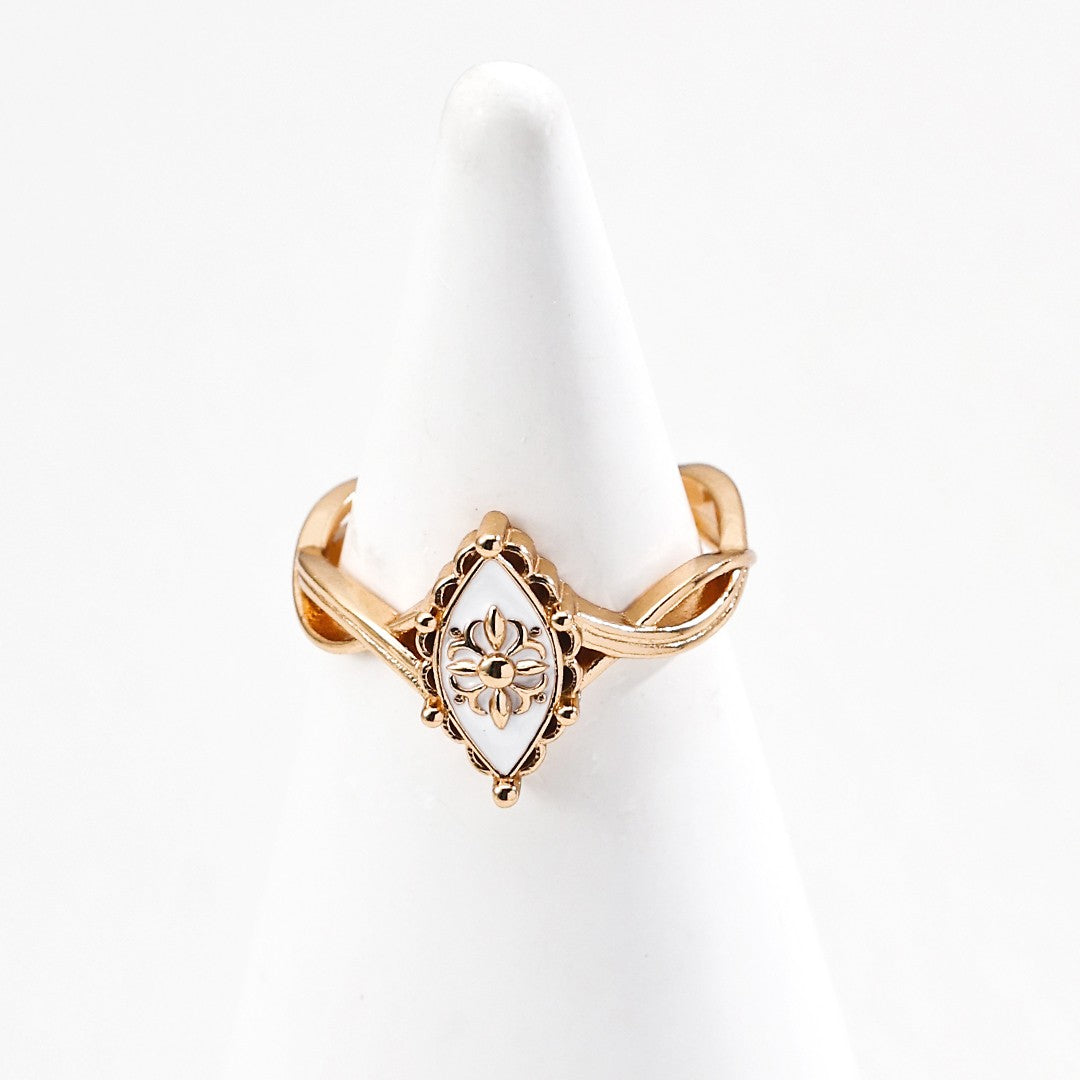 White Enamel Ring