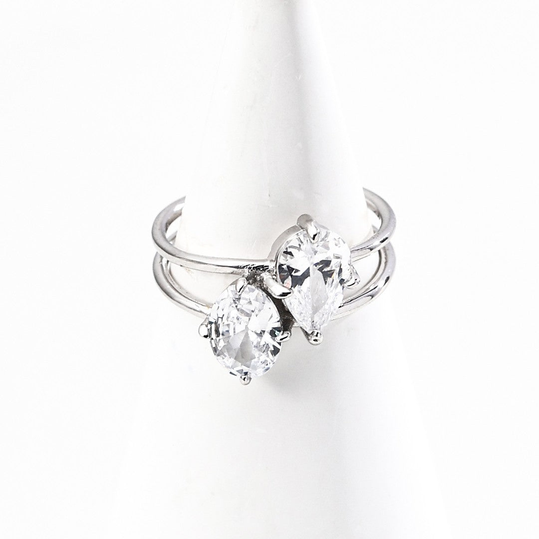 Double Circle Zircon Ring