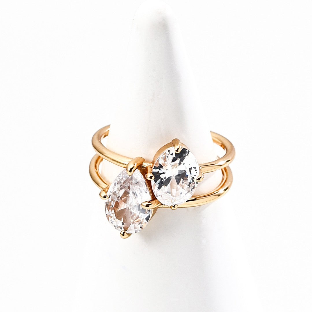 Double Circle Zircon Ring
