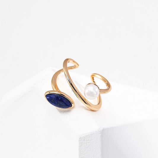 Lapis Lazuli&Pearl Ring