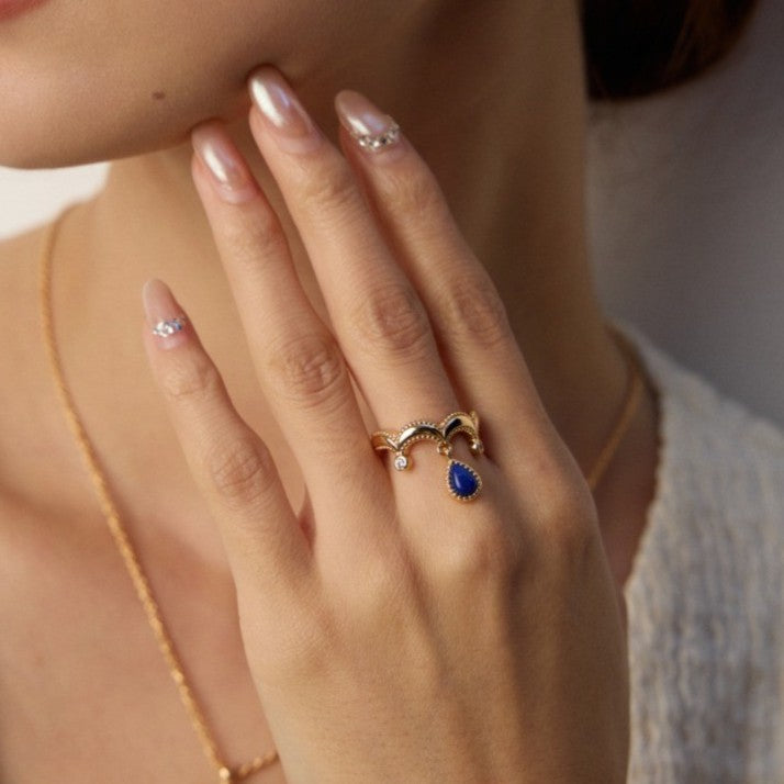Lapis Lazuli Crown Ring