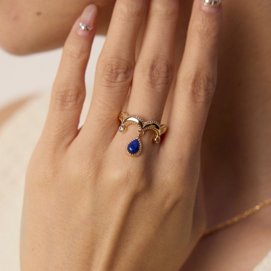 Lapis Lazuli Crown Ring