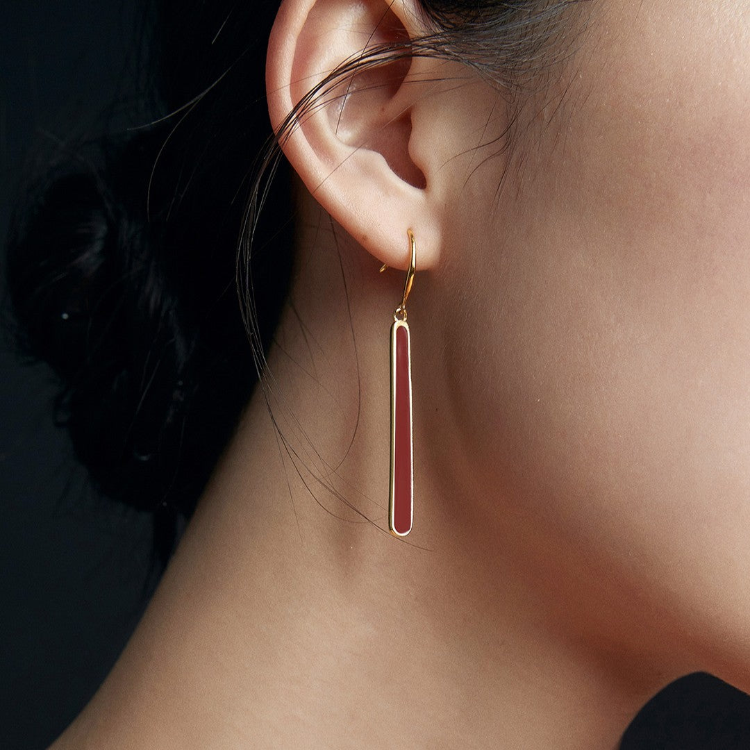 Red Enamel Earrings Ⅰ