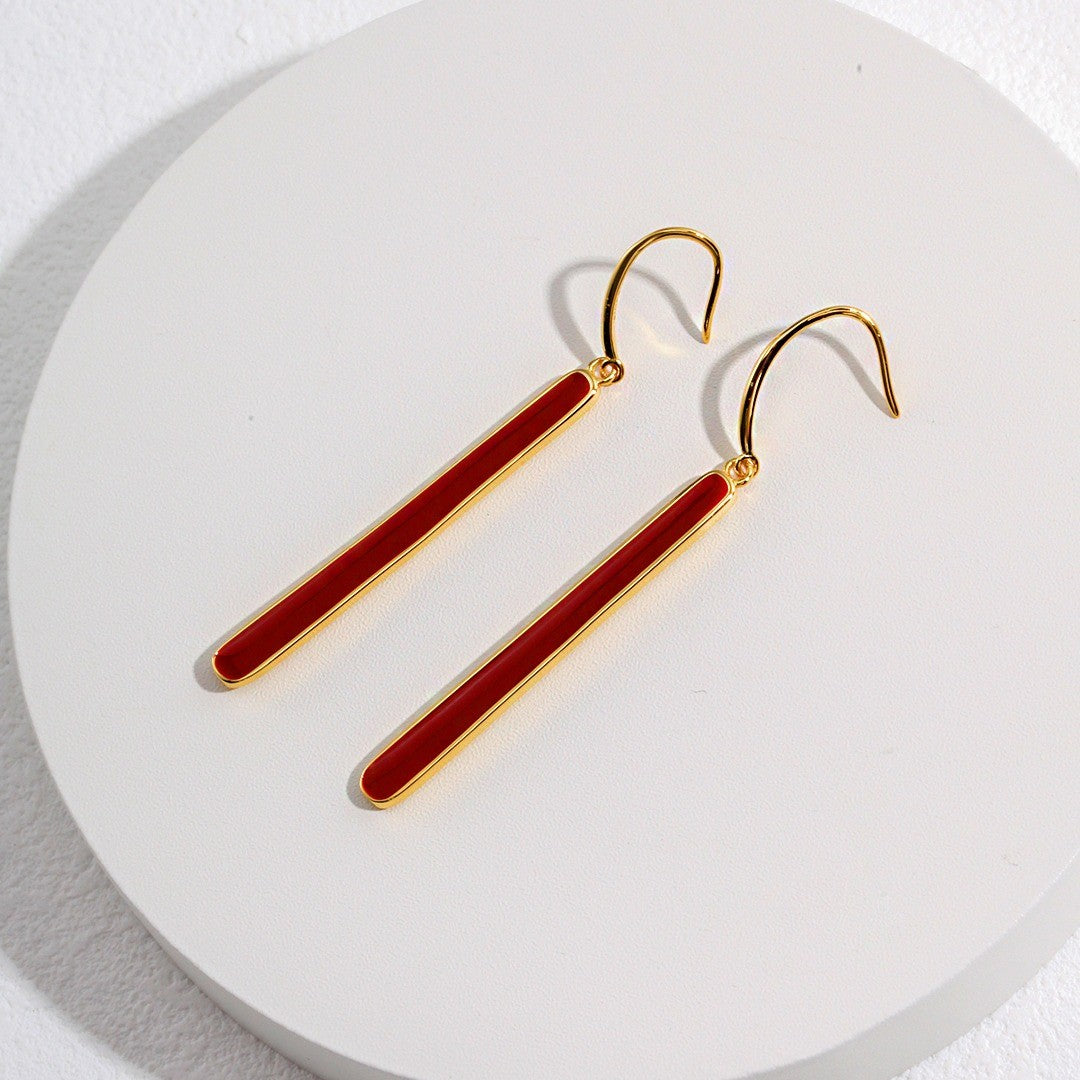 Red Enamel Earrings Ⅰ