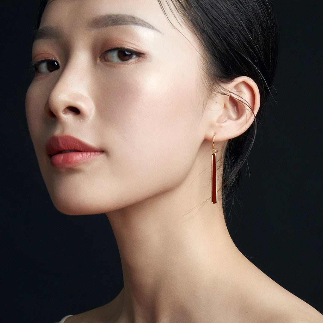 Red Enamel Earrings Ⅰ