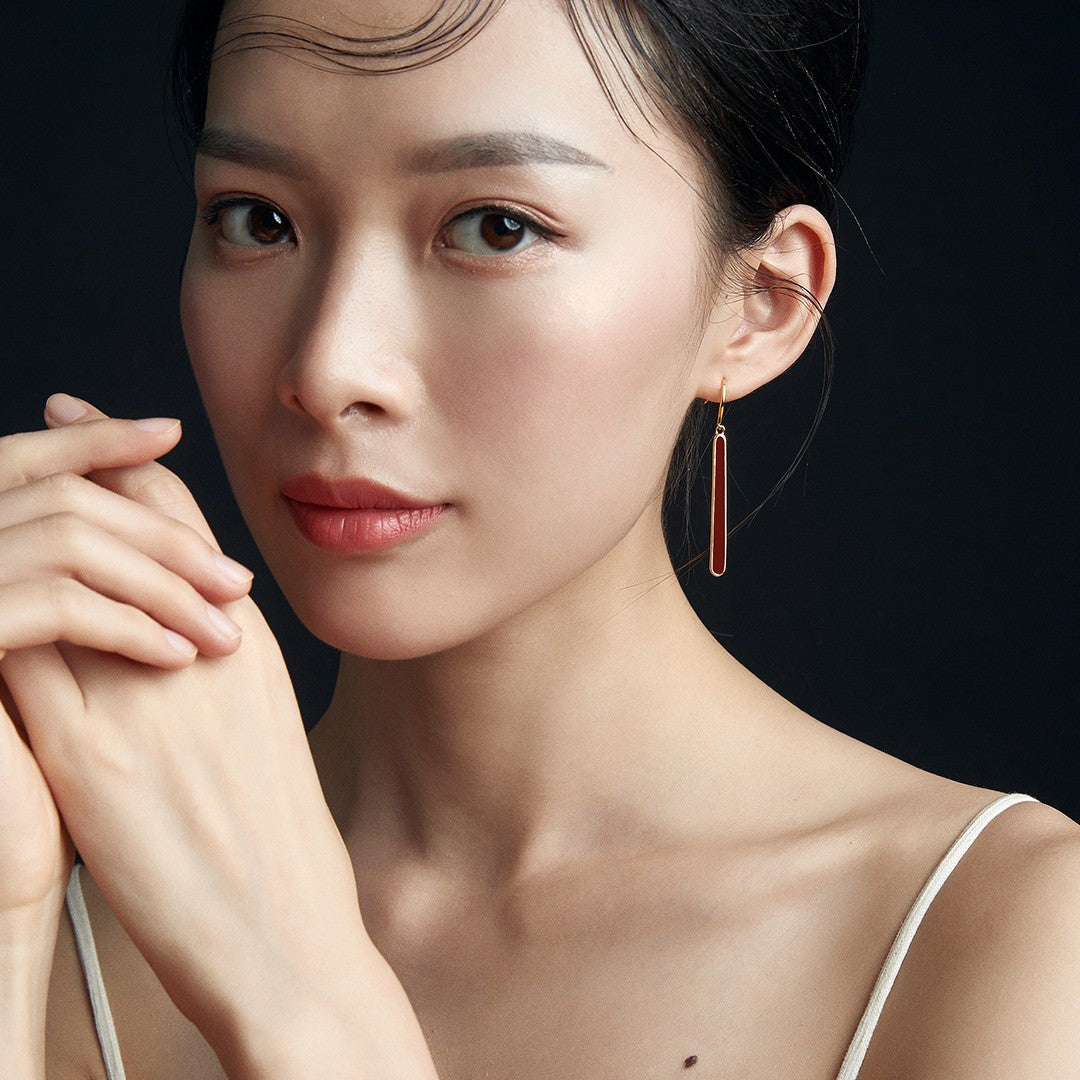 Red Enamel Earrings Ⅰ