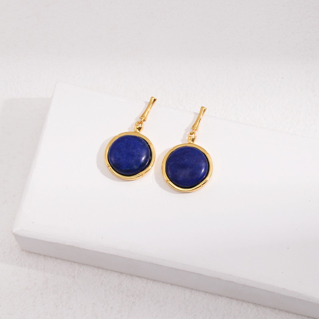 Round Lapis Lazuli Earrings