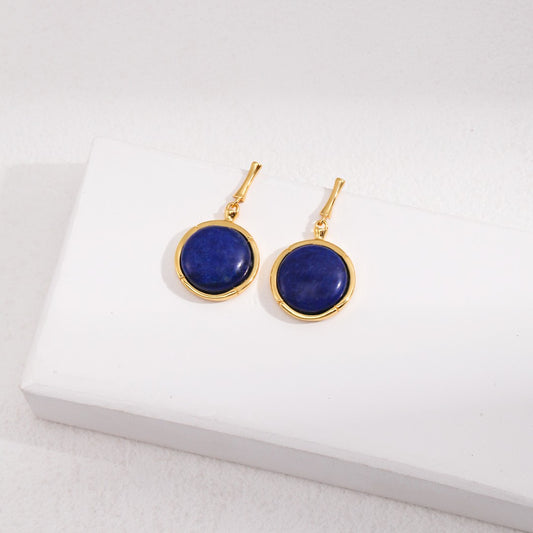 Round Lapis Lazuli Earrings