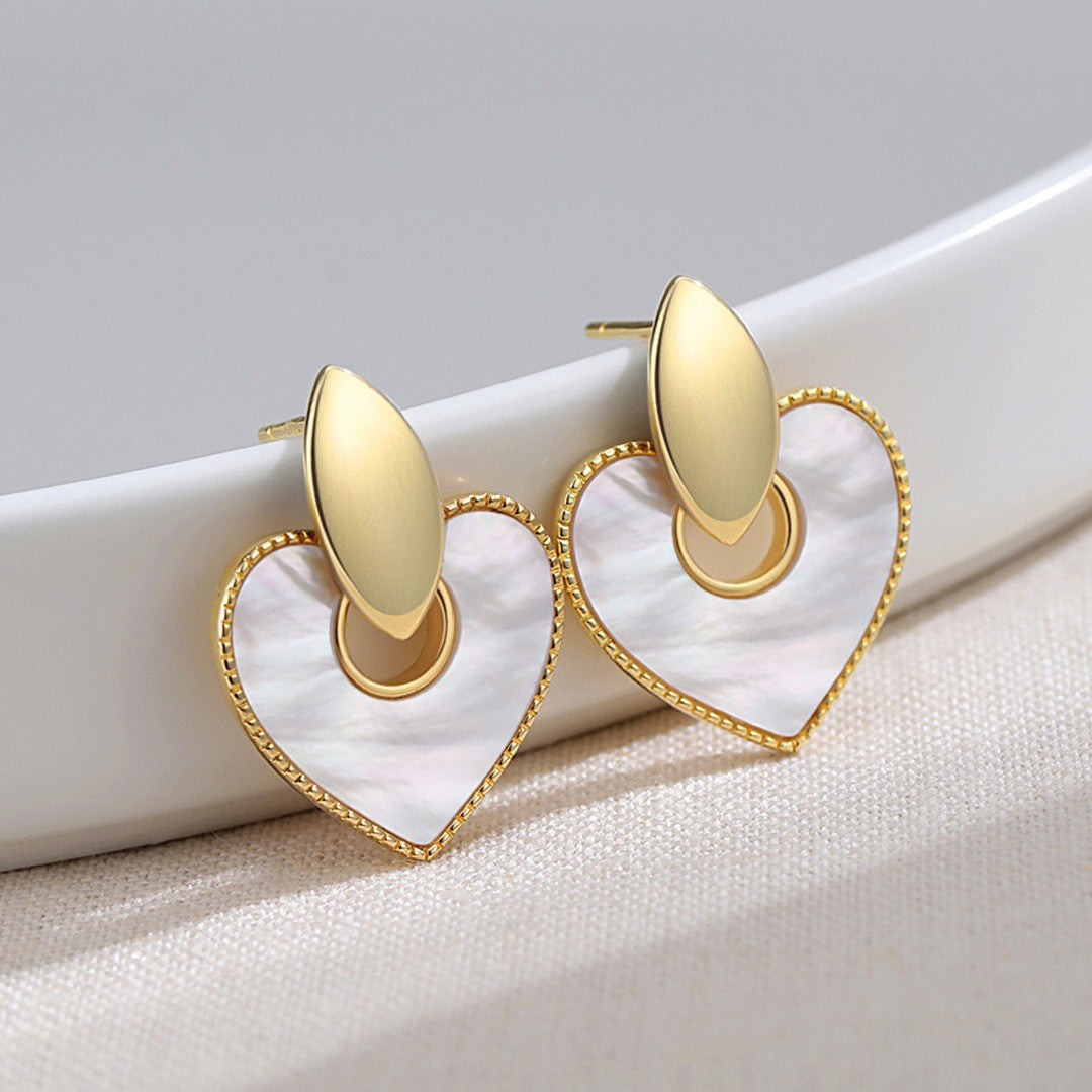 Heart Shaped Shell Earrings