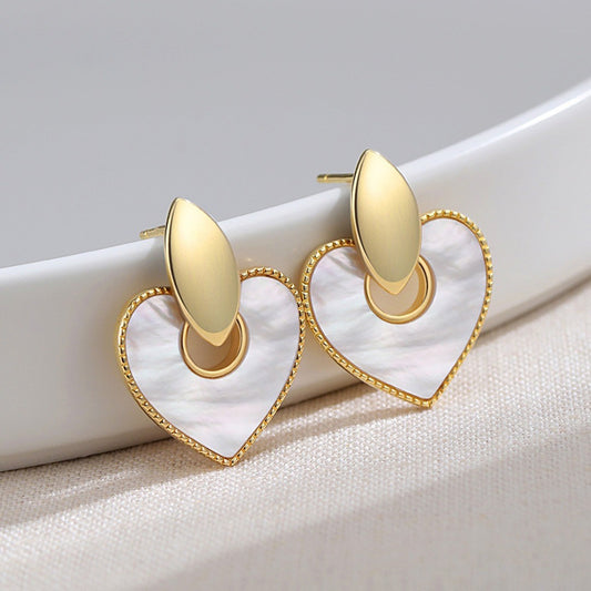 Heart Shaped Shell Earrings