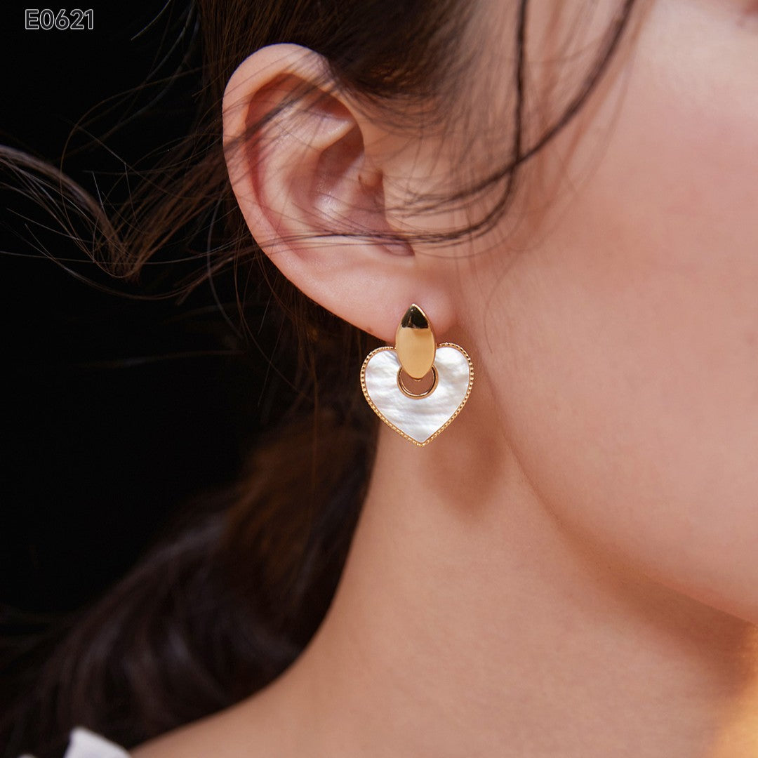 Heart Shaped Shell Earrings