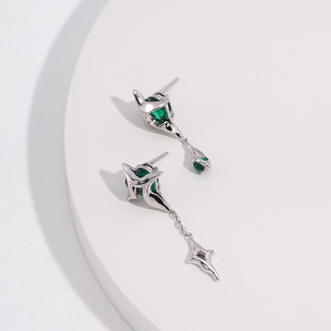 Asymmetrical Four Pointed Star Earrings