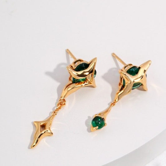 Asymmetrical Four Pointed Star Earrings