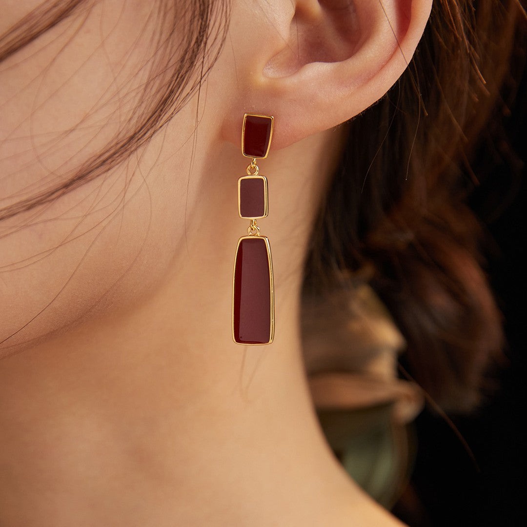 Red Enamel Earrings Ⅱ