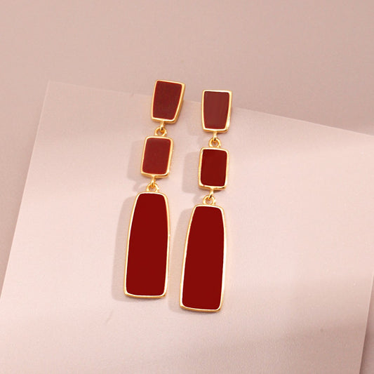 Red Enamel Earrings Ⅱ