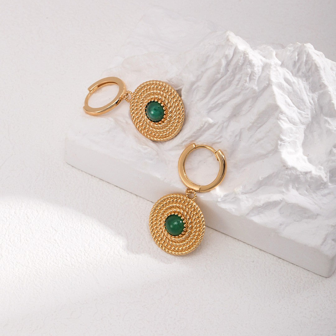 Chalcedony Inlaid Earrings