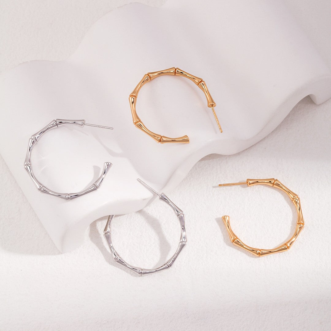 Bamboo Circular Earrings