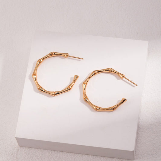 Bamboo Circular Earrings