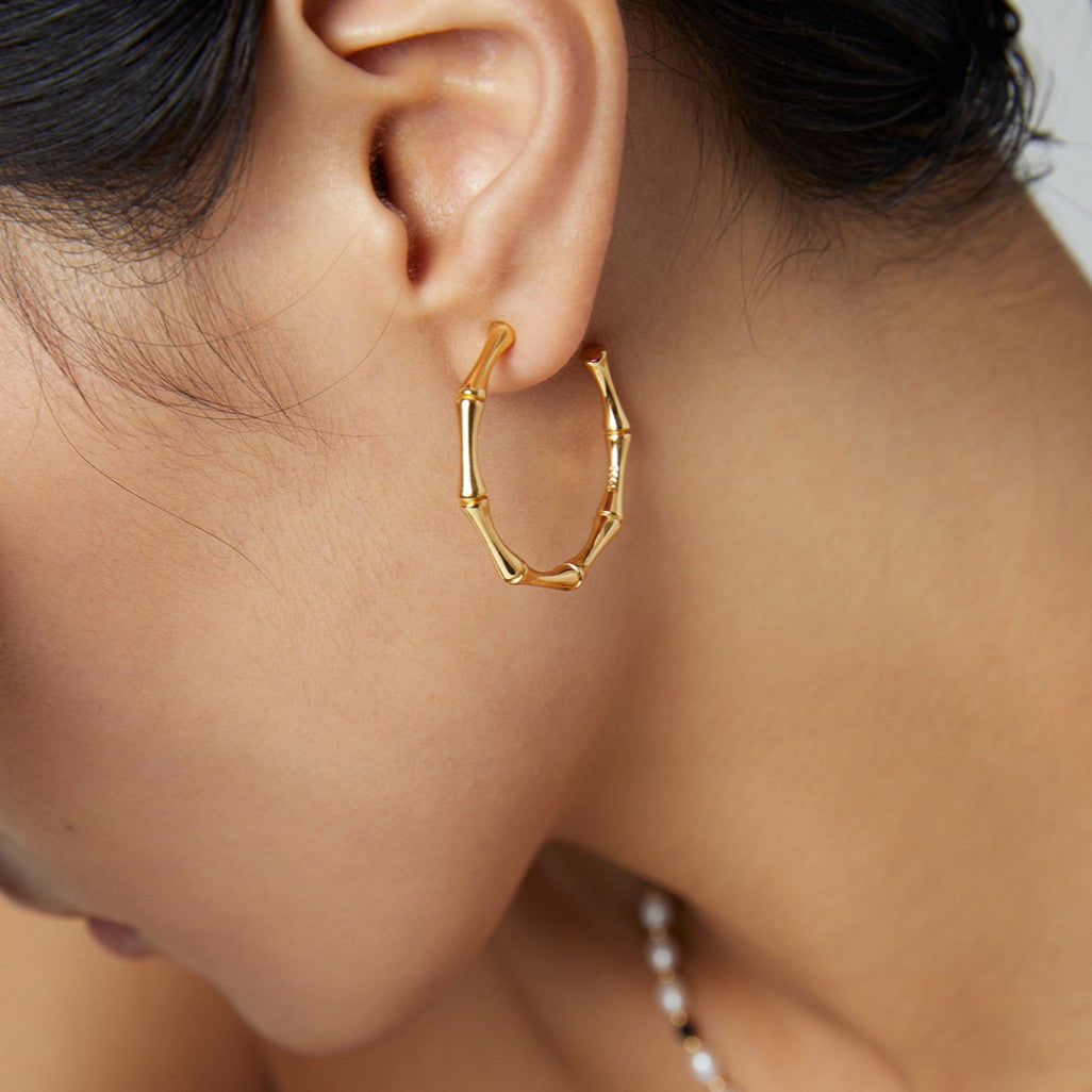 Bamboo Circular Earrings