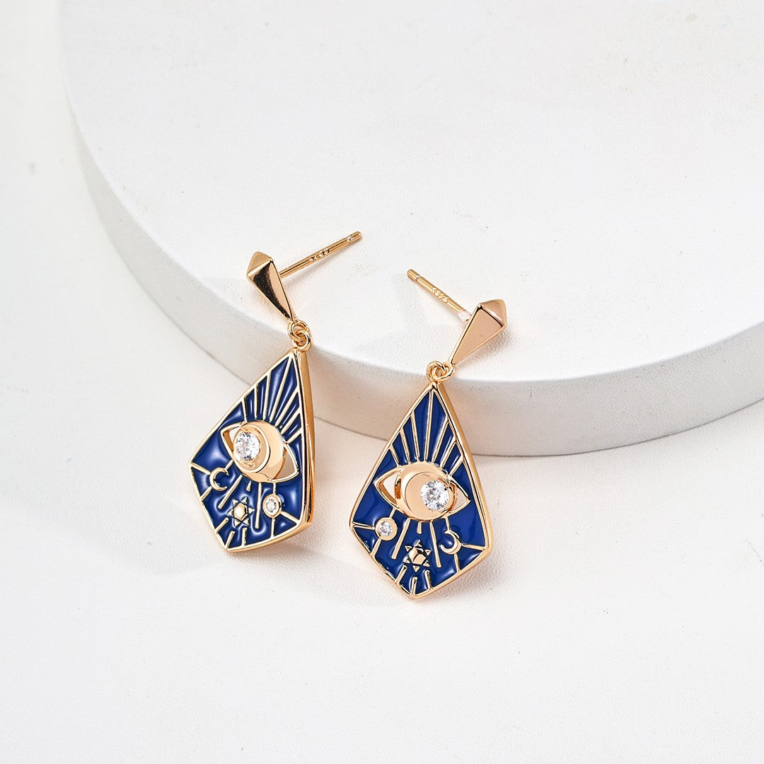 Blue Enamel Earrings Ⅰ