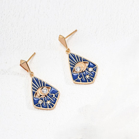 Blue Enamel Earrings Ⅰ