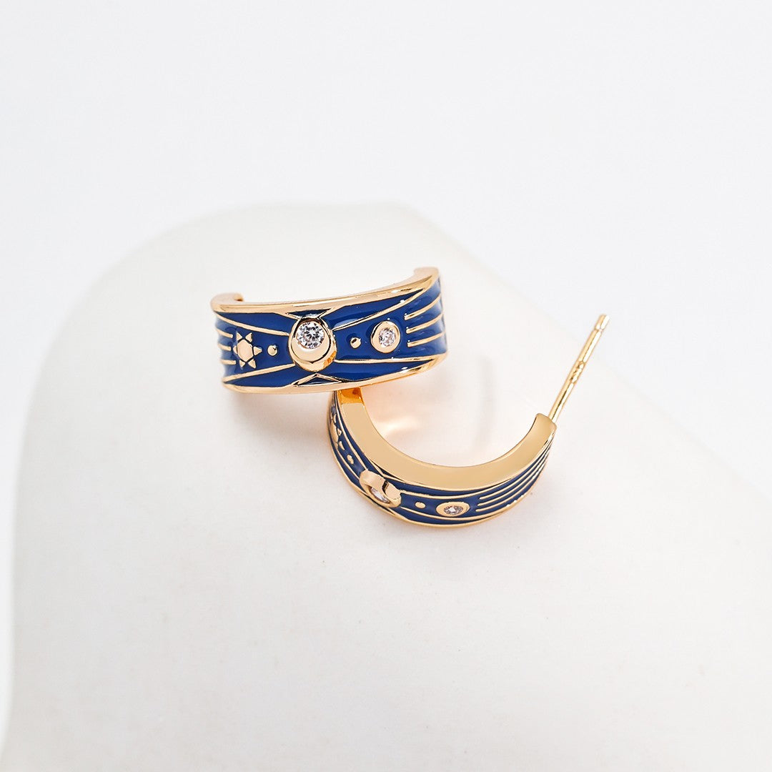 Blue Enamel Earrings Ⅱ