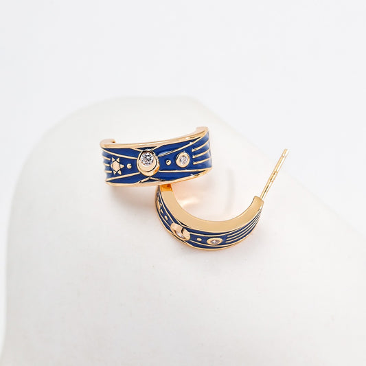 Blue Enamel Earrings Ⅱ
