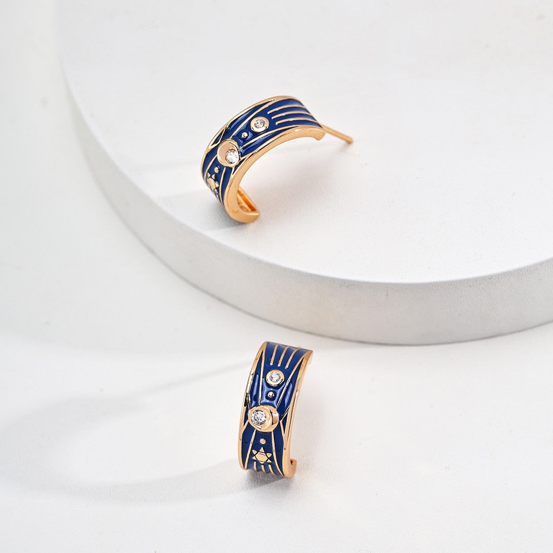 Blue Enamel Earrings Ⅱ